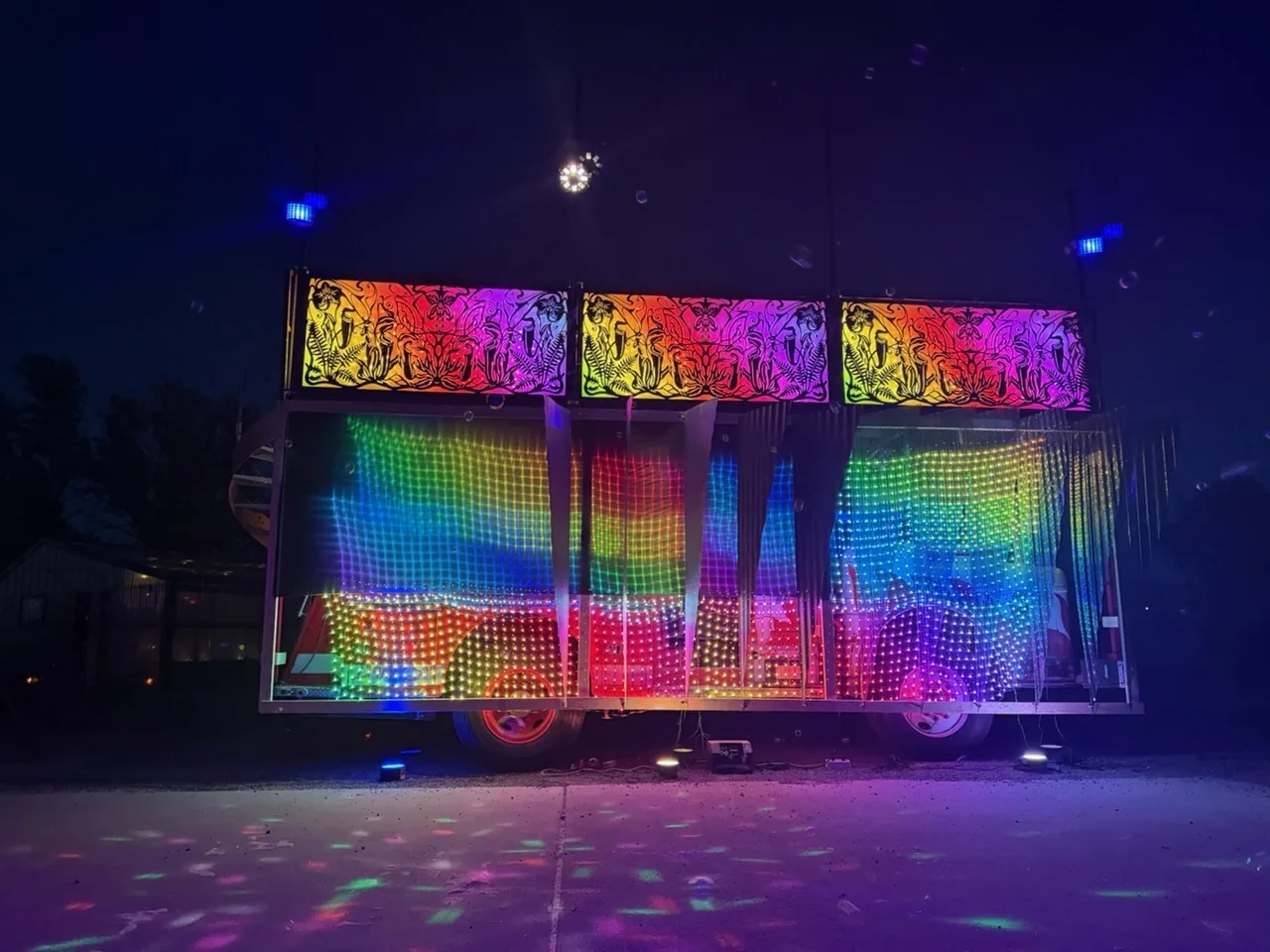 Burning Man fire truck fabrication, view 4