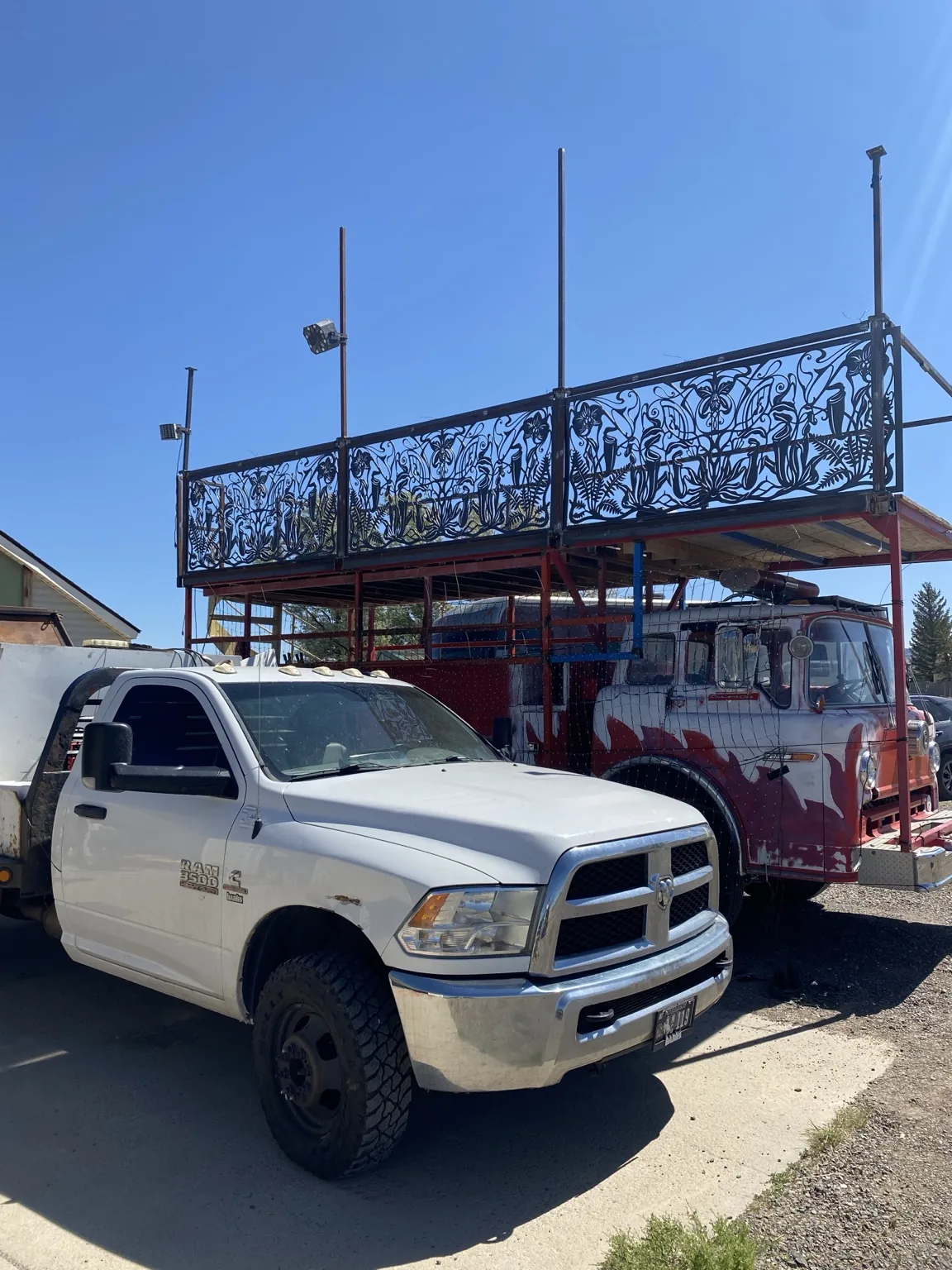 Burning Man fire truck fabrication, view 6