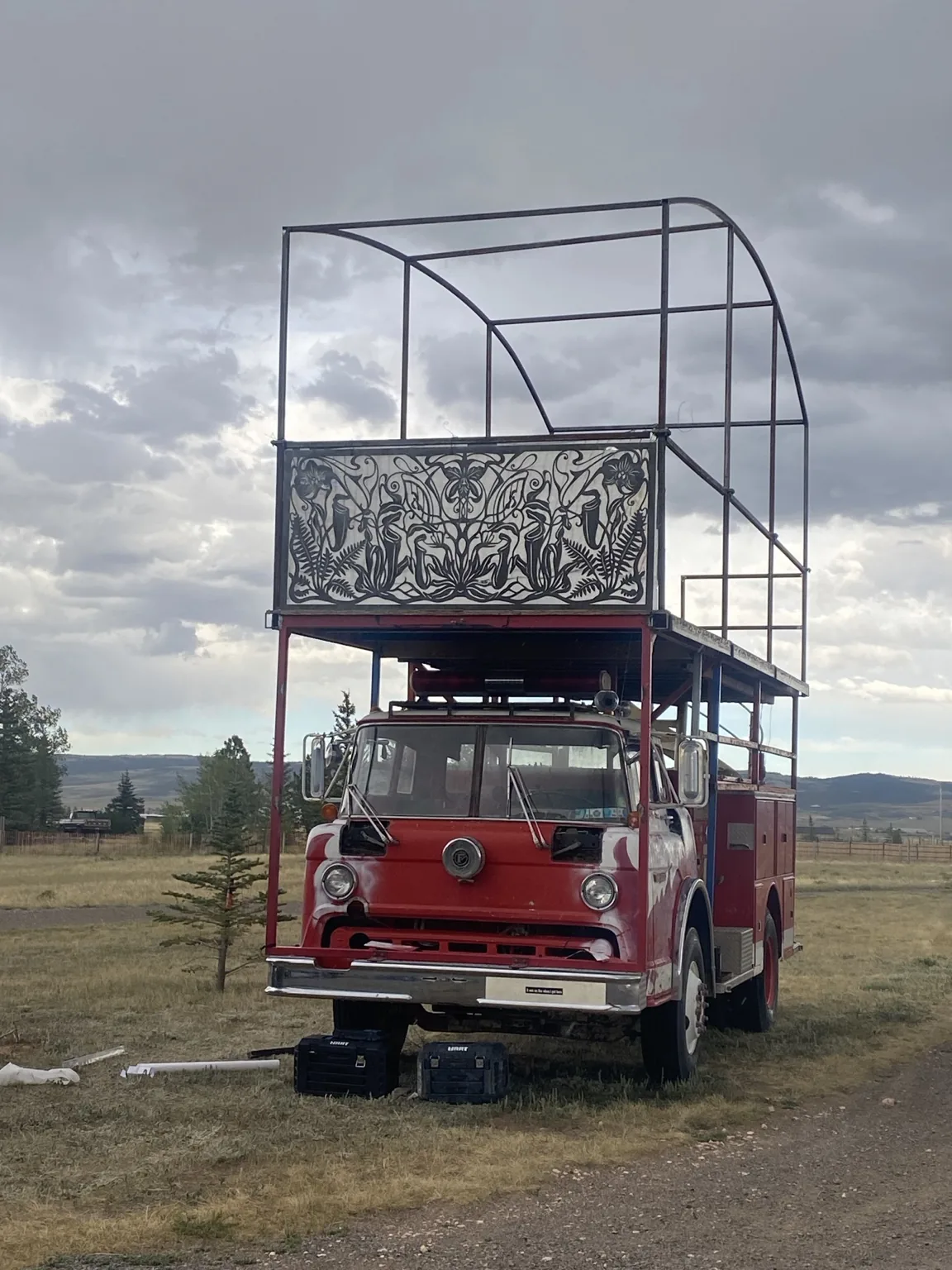 Burning Man fire truck fabrication, view 7