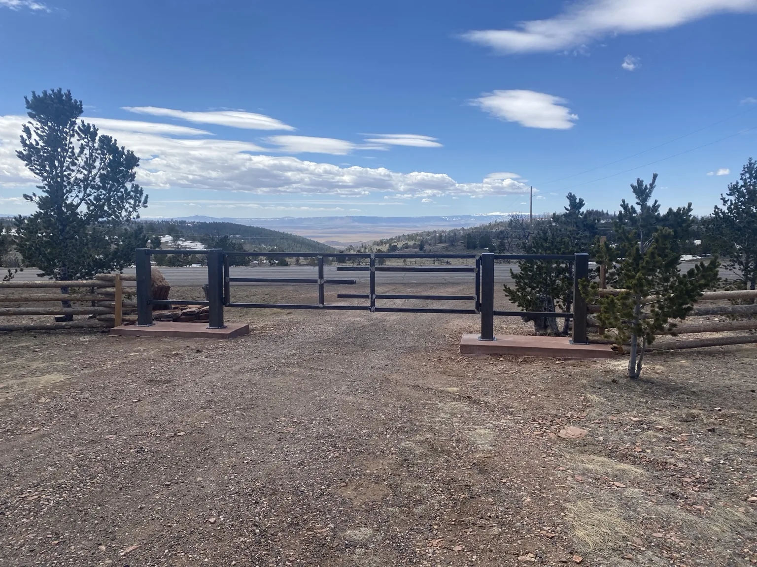 Ranch gate outside Laramie, view 3