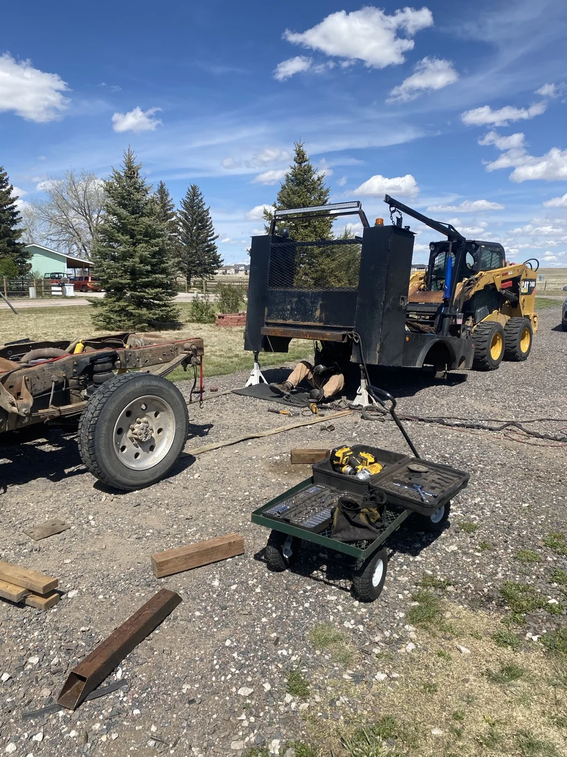 Custom service-bed fit-up on a stock truck
