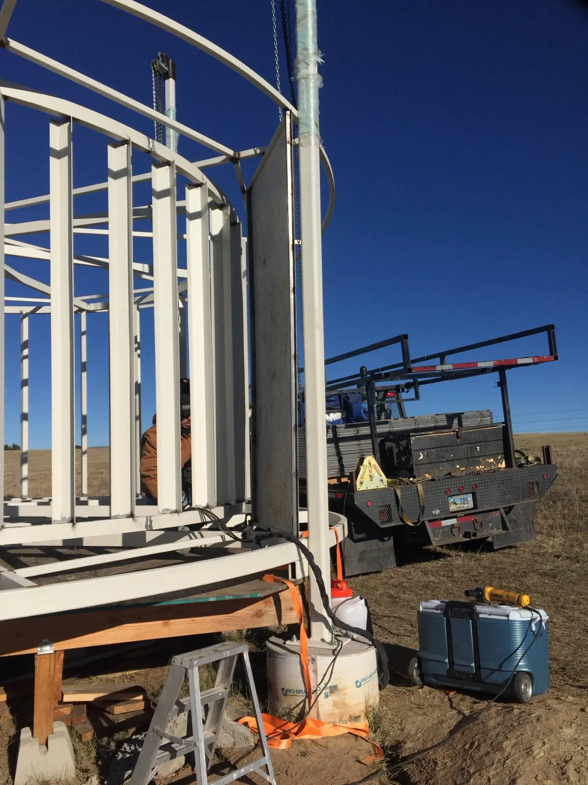 Wind turbine field fabrication project, view 1