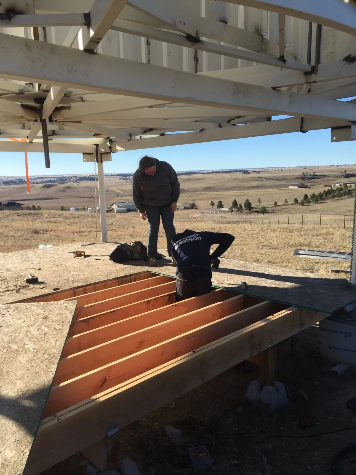 Wind turbine field fabrication project, view 2