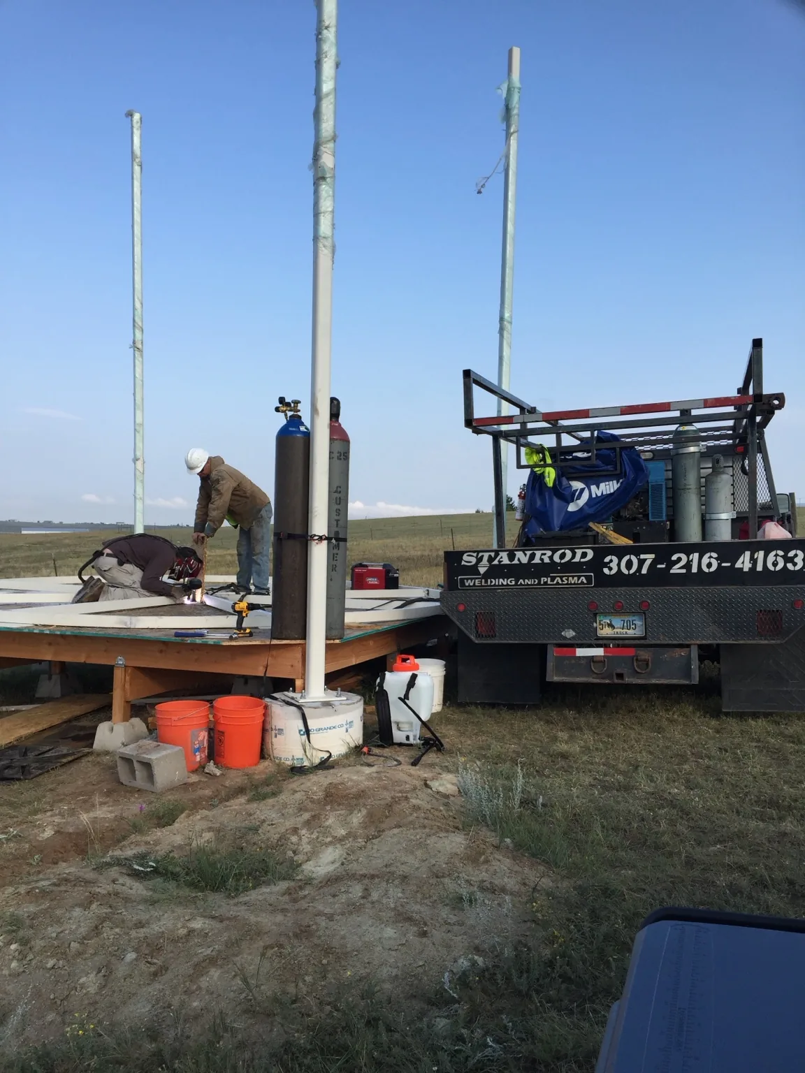 Wind turbine field fabrication project, view 5